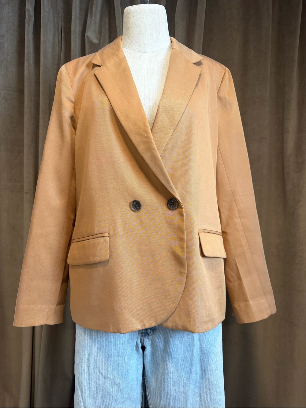 J. Crew Camel Double-Breasted Tailored Blazer